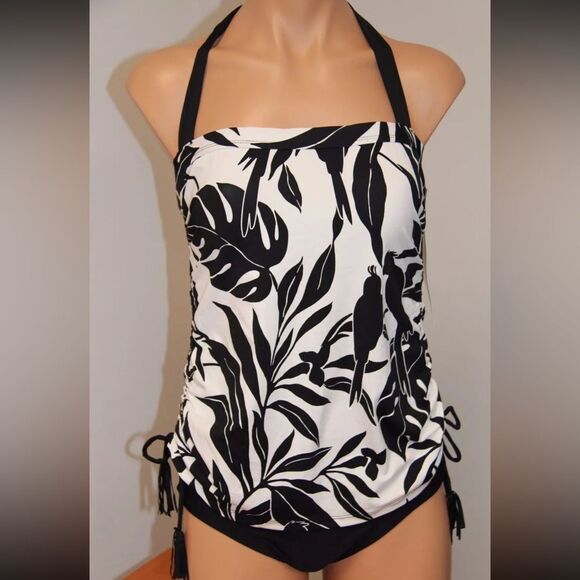 Island Escape Black and White One Piece Swimsuit - Picture 1 of 5